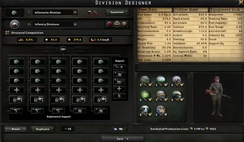 Division designer showing the anti-air variant with 44 anti-aircraft