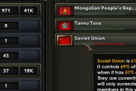 The Soviet surrender tooltip showing the 51% threshold