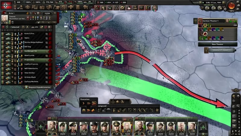 Battle plan map: Barbarossa pincer through Kovel and Rovno toward Proskurov