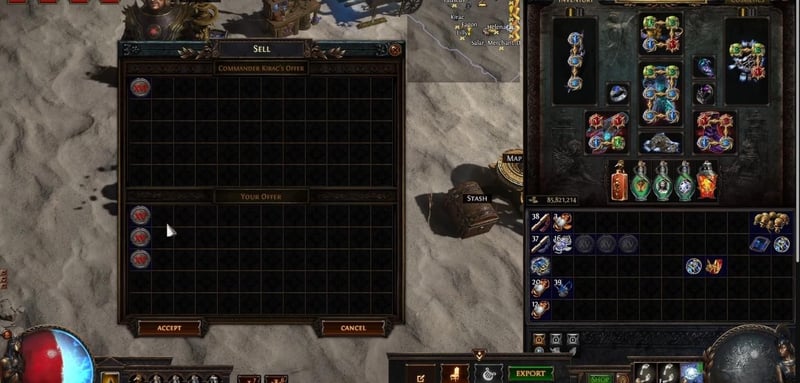 Commander Kirac's offer window with three tier 15 maps in the player's offer returning a single tier 16 map