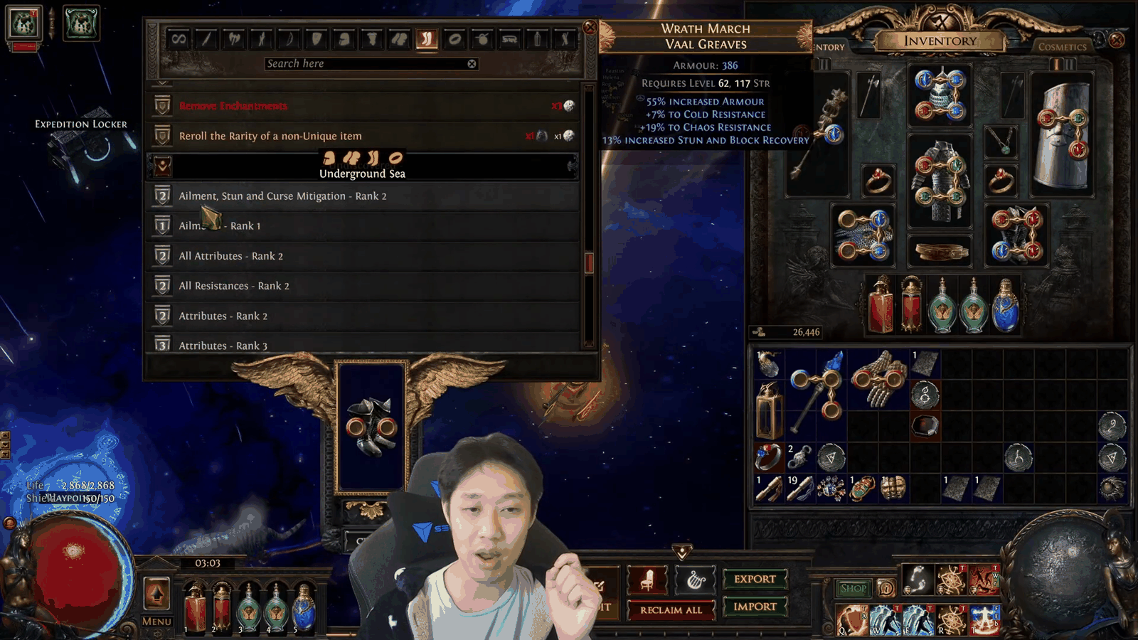 Path of Exile crafting bench undiscovered recipes showing which zone each unlock drops in, useful for new player tips during the campaign