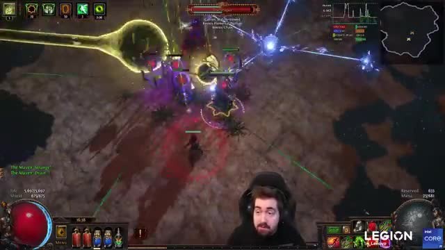Shaper unleashing his beam attack while Zana channels a shield ability