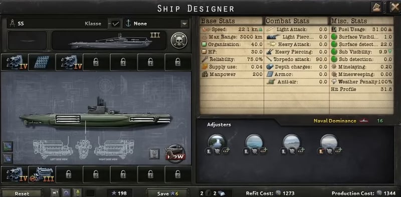 Ship designer showing the submarine