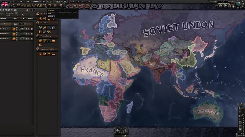 Focus tree open on the Black Shirts political branch for the United Kingdom.