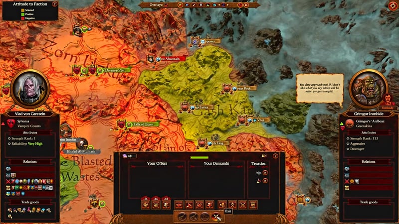 Faction panel showing a target with no armies and only a lord remaining.