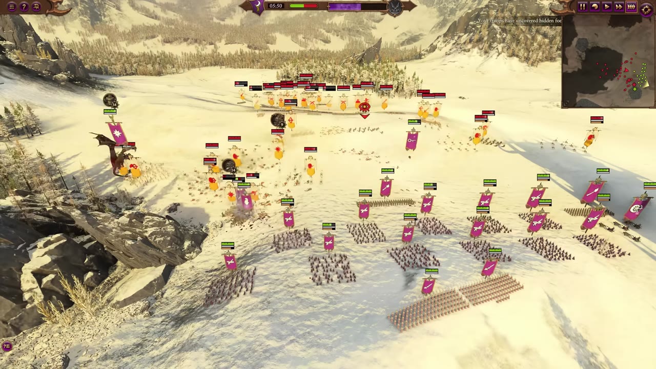 Checkerboard unit formation is demonstrated, allowing rear firing lines to support the front as they absorb enemy pressure.