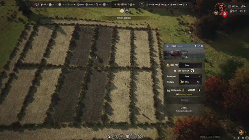 Breaking a big field into smaller pieces helps workers finish on time.