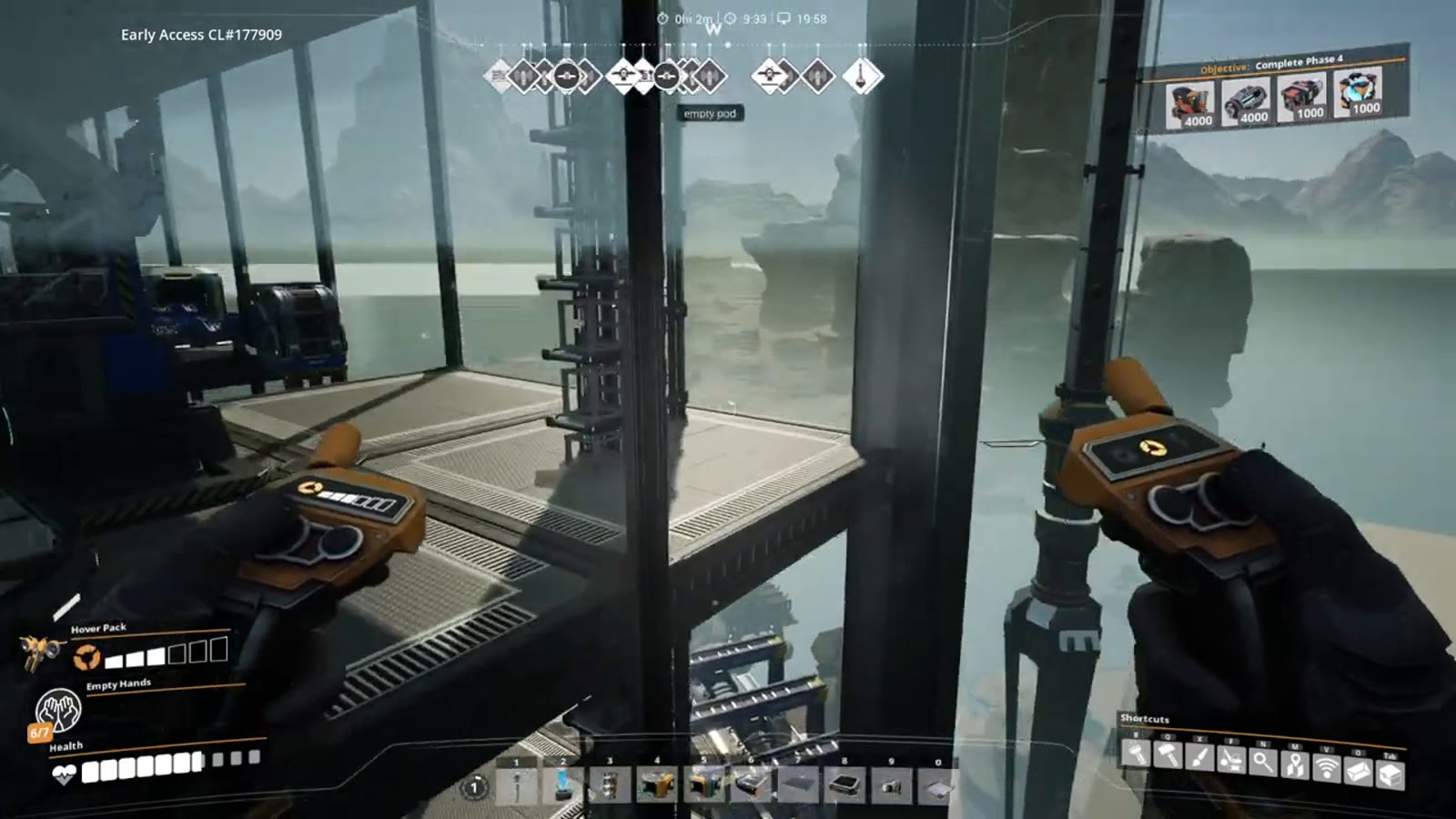 The player's health bar and hunger-style HUD elements visible during a combat encounter
