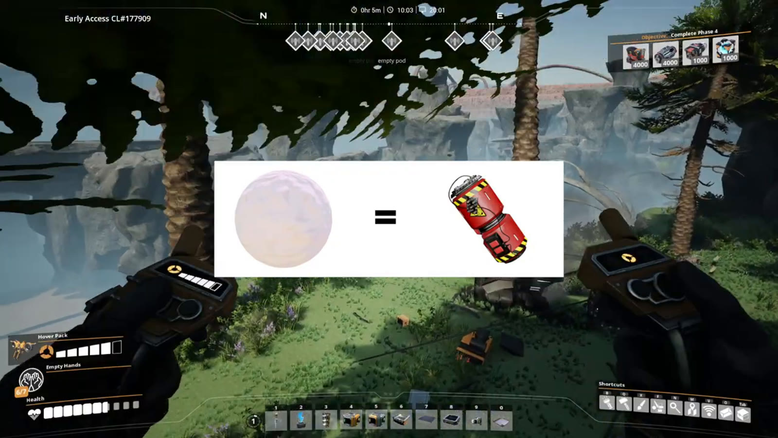 A Hog creature charging toward the player across open terrain