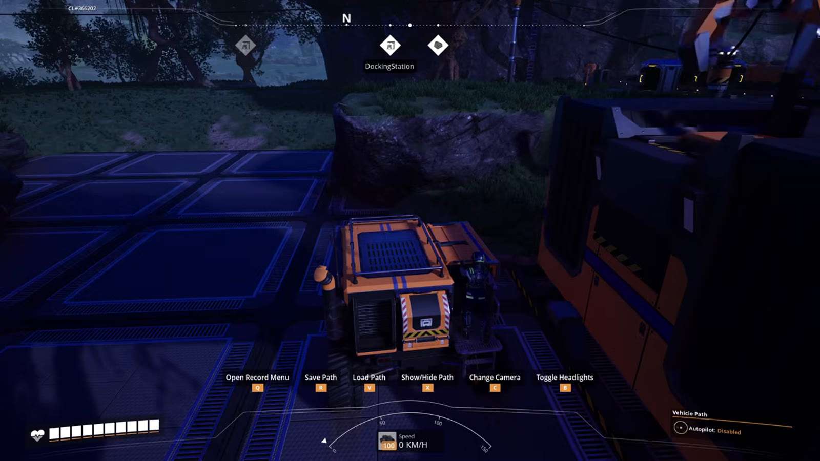 A save-path confirmation screen, prompting the player to name the recorded route before it can be used with autopilot