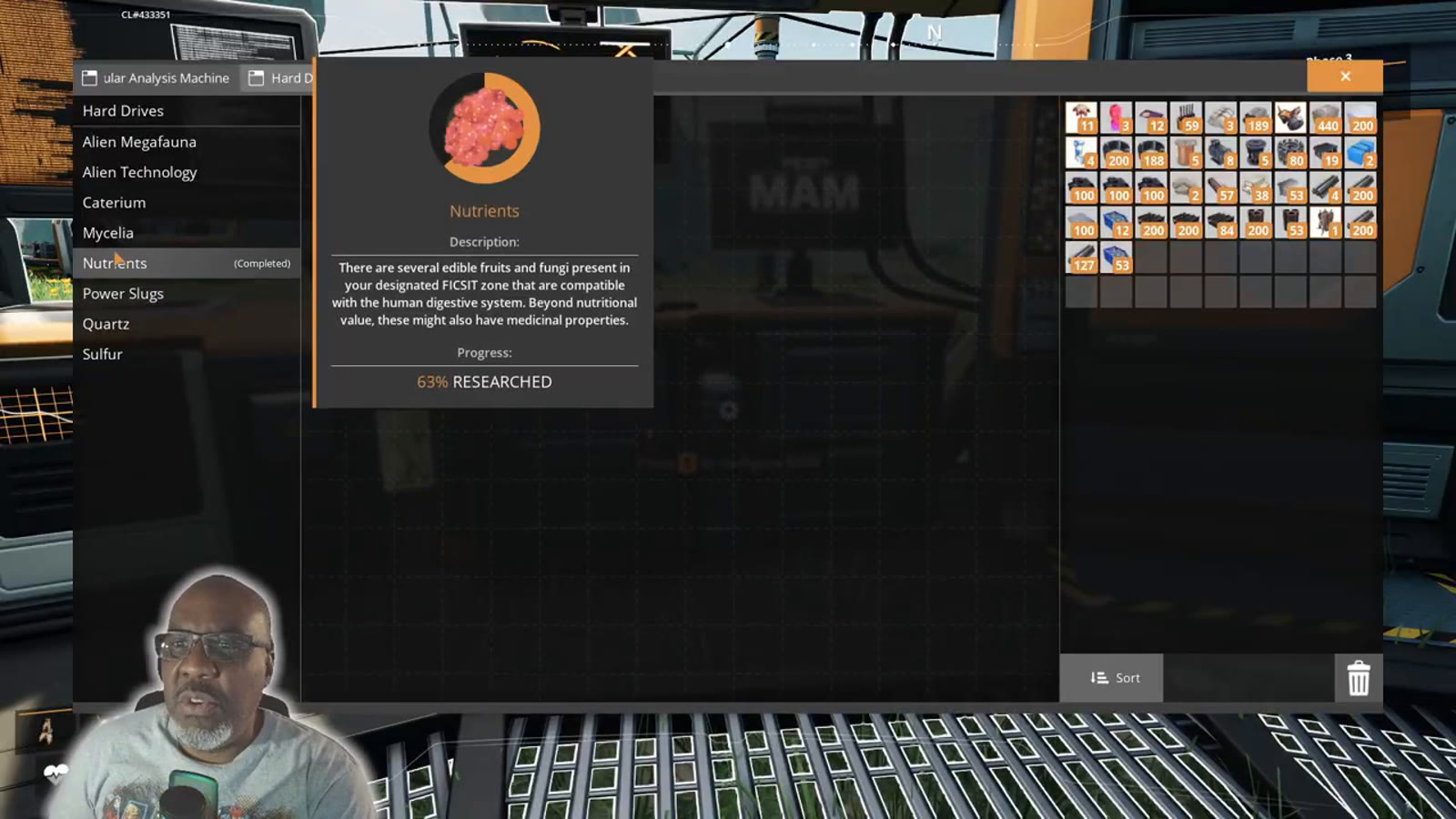 A MAM research screen showing the Power Slugs research tree, needed to unlock clock speed adjustment before Power Shards can be used