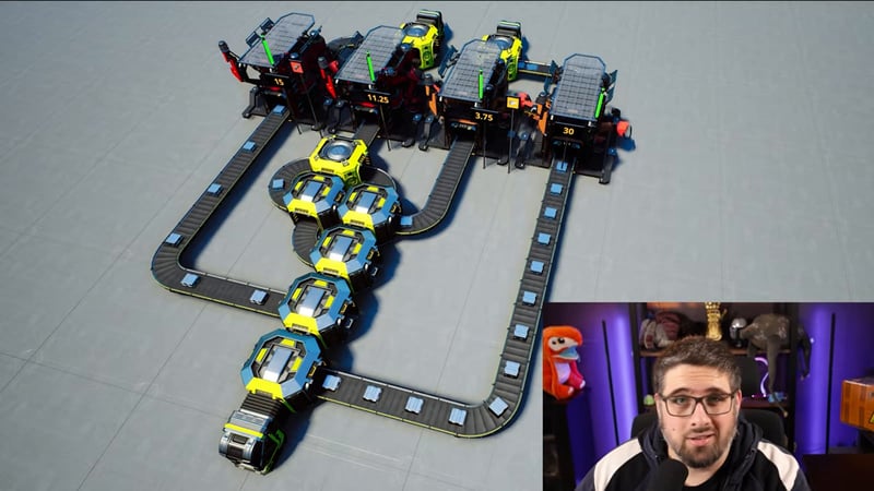 A manifold feeding several different machine types and overclock speeds off one shared line