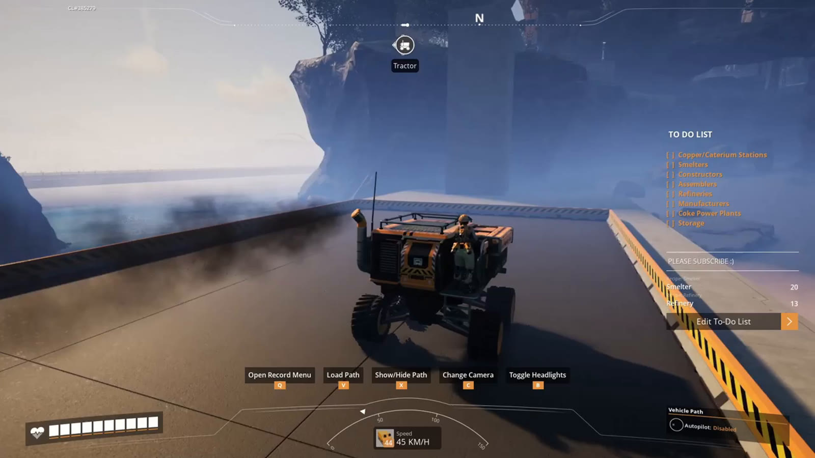 A pure caterium ore node with a miner already placed on top of it, ready to be connected to a truck station