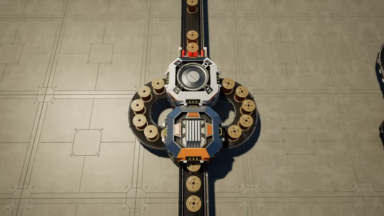 A belt limiter build showing a Mark 1 belt running at partial capacity alongside a Mark 3 belt to produce an exact combined throughput