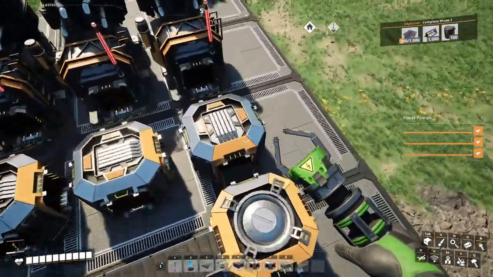 Four Smelters connected via a Mark 2 belt carrying combined ore from two iron nodes, producing a shared pool of Iron Ingots