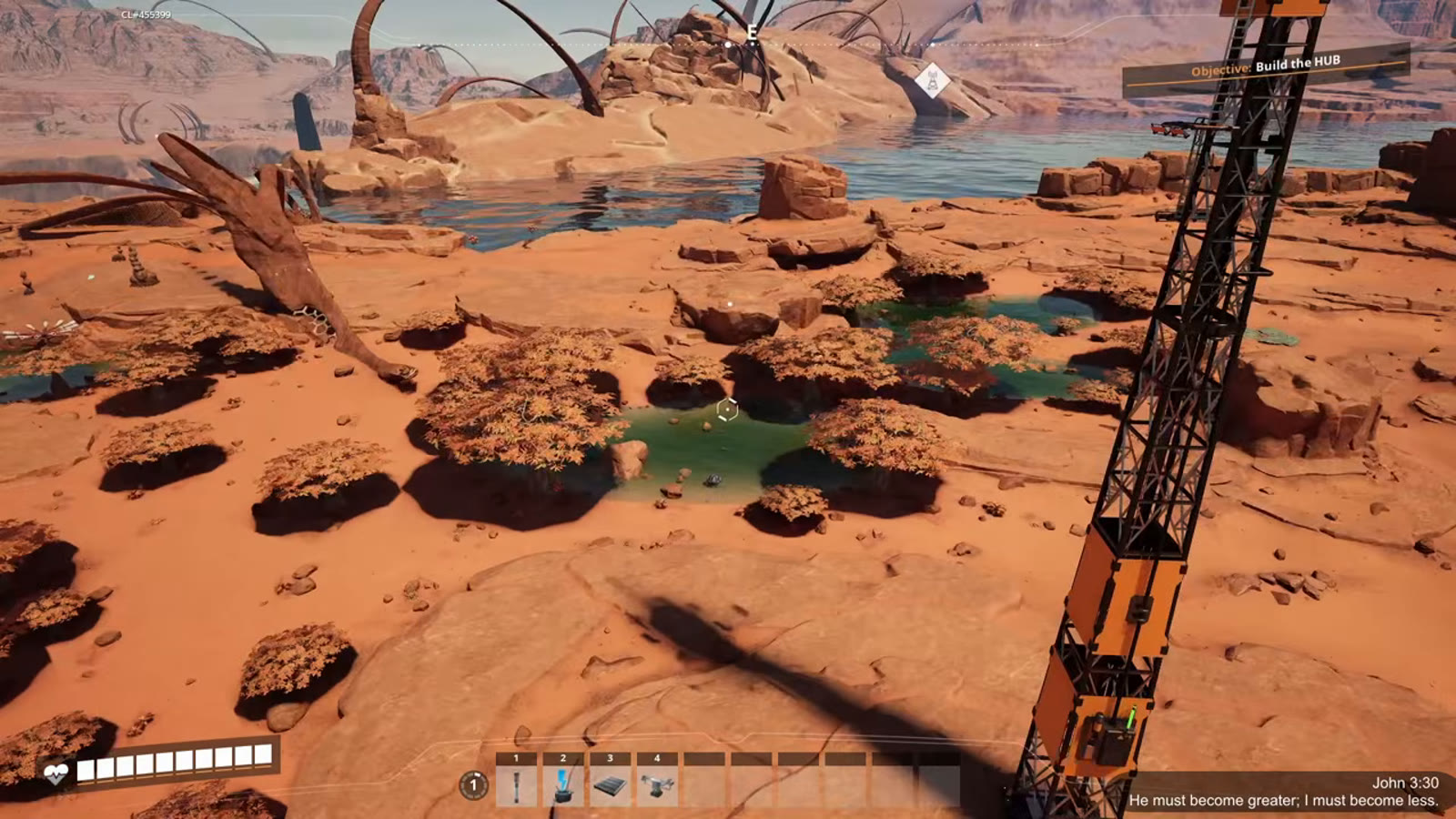 A Dune Desert location beside a large lake, described in the video as one of its favorite spots for an early coal power plant