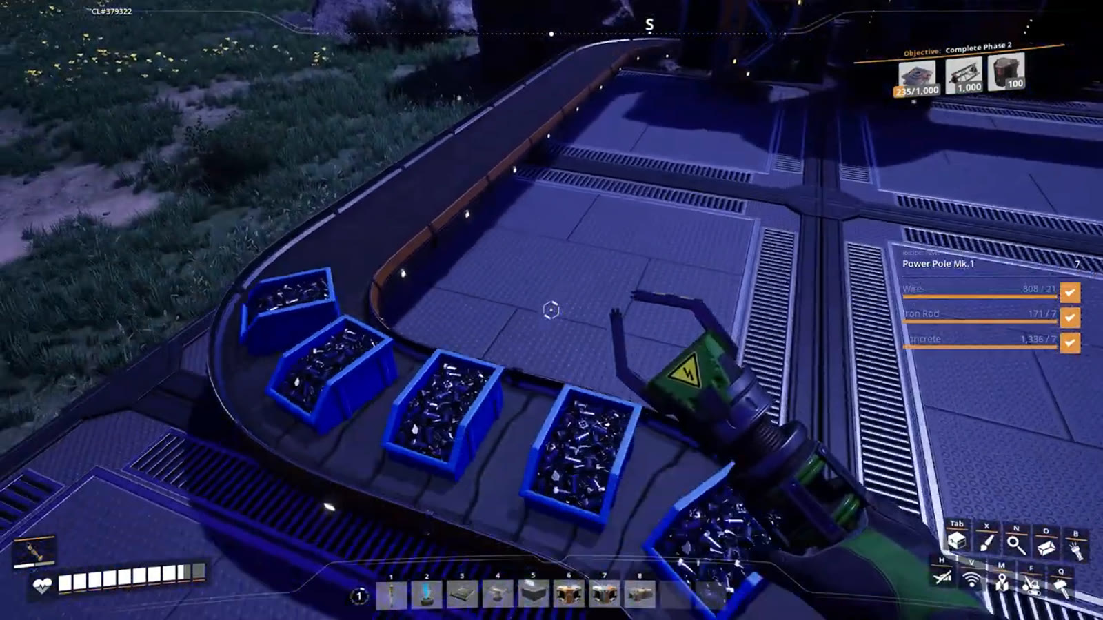 Conveyor lifts used to route Screw and Iron Plate outputs up and over a factory floor so they can feed multiple Assembler inputs without belts crossing or clipping through each other