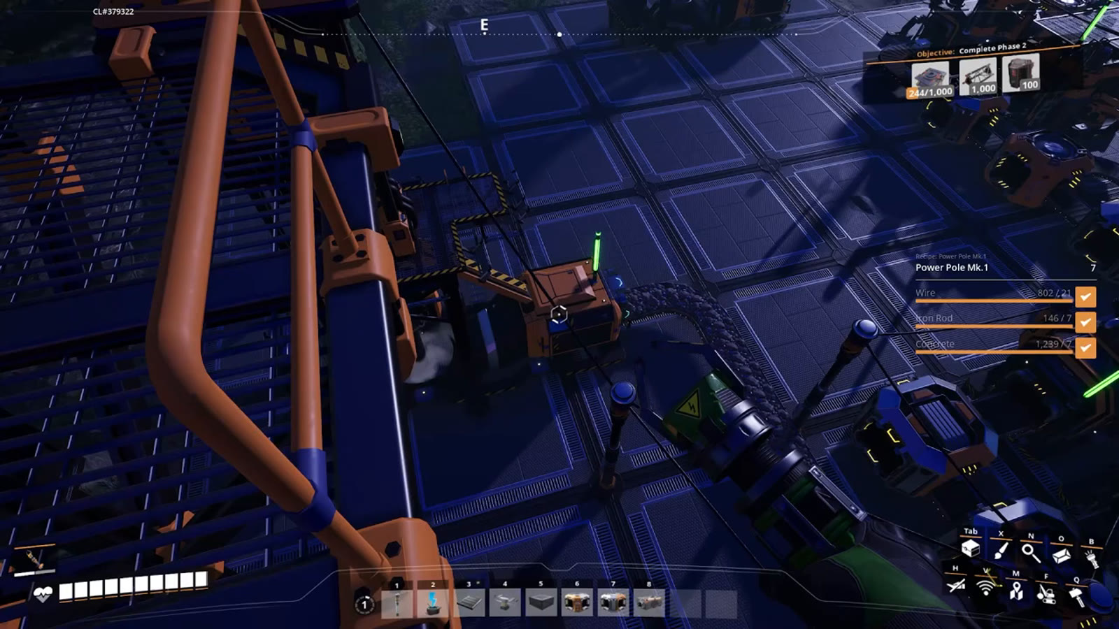 An overhead view of the completed Modular Frame factory, showing the full chain from iron nodes through Smelters, Constructors and Assemblers to the finished Modular Frame output