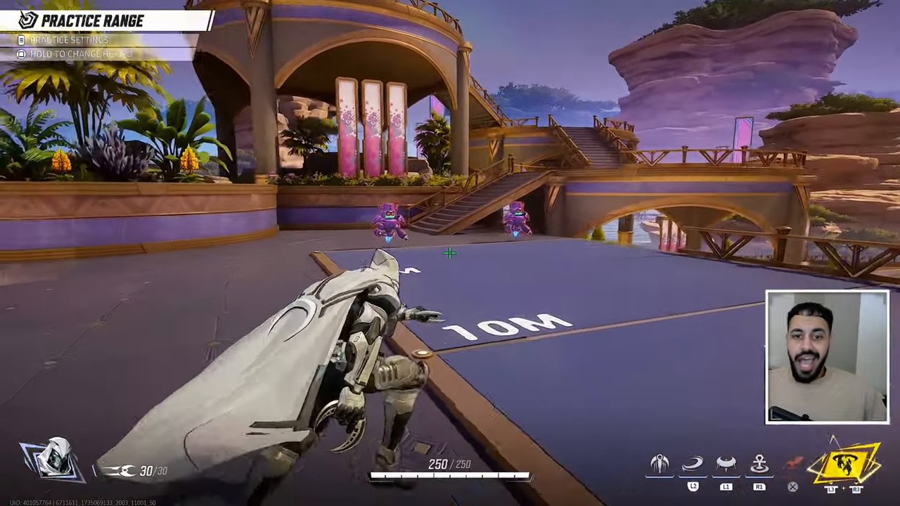 Moon Knight in the Practice Range preparing an ability against training bots