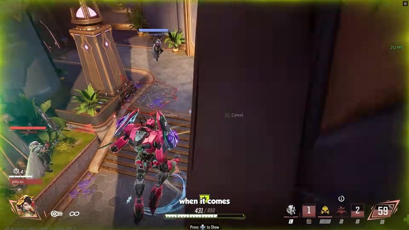 Peni Parker's mech defending a chokepoint, a common best tank for ranked pick