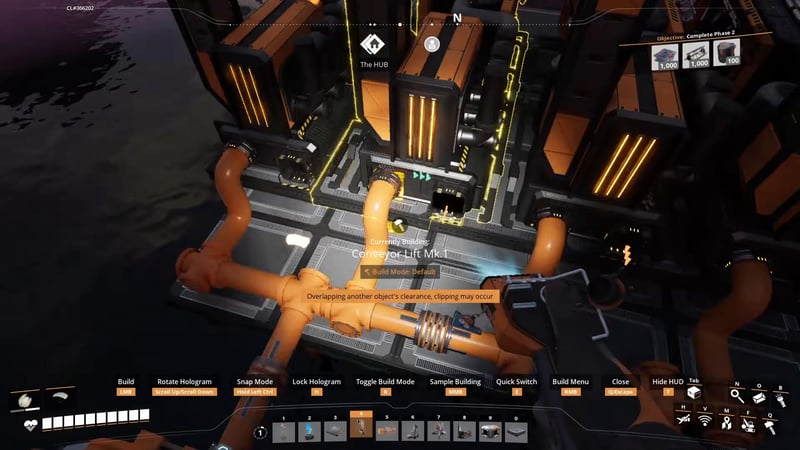 Satisfactory conveyor lift build menu feeding coal into the underside of a coal generator platform