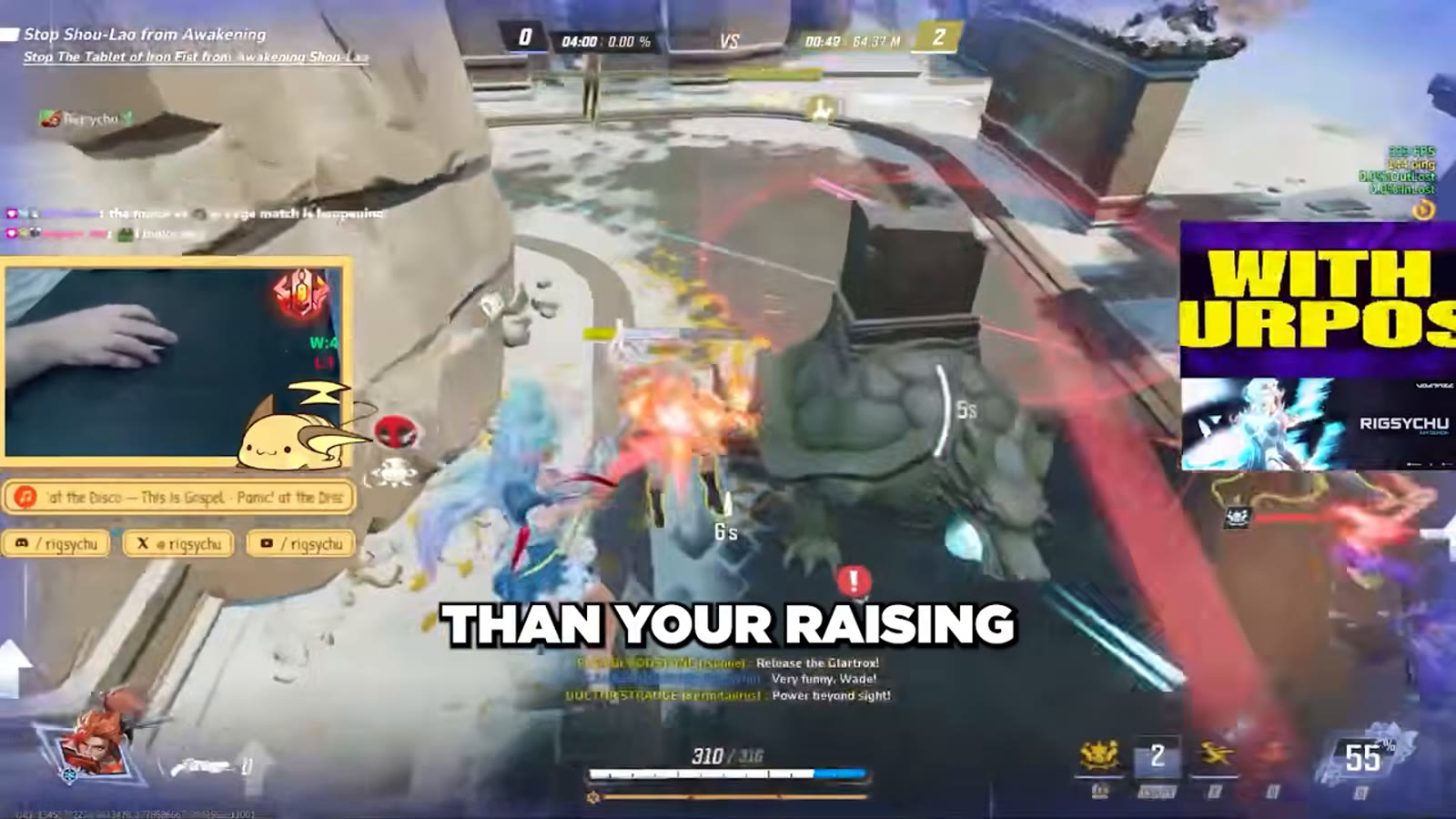 Live ranked gameplay footage with a frame-rate counter visible in the top-right corner of the screen