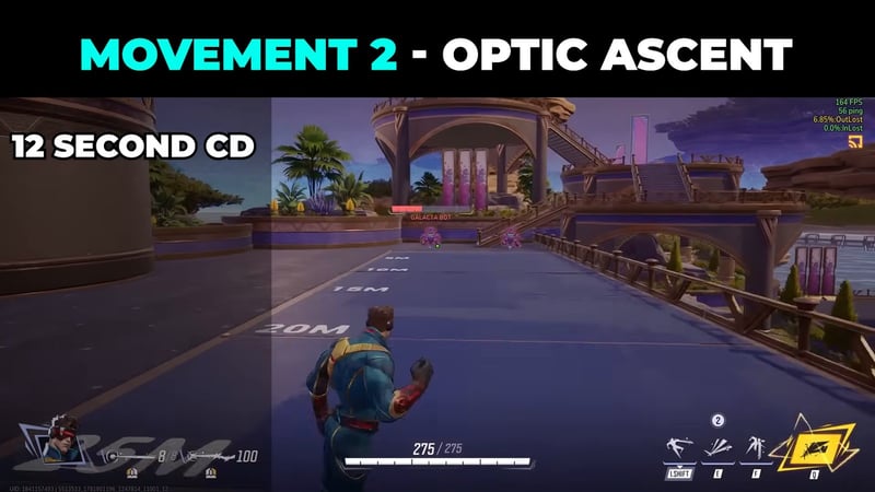 Cyclops Optic Ascent vertical movement ability with 12 second cooldown shown on screen