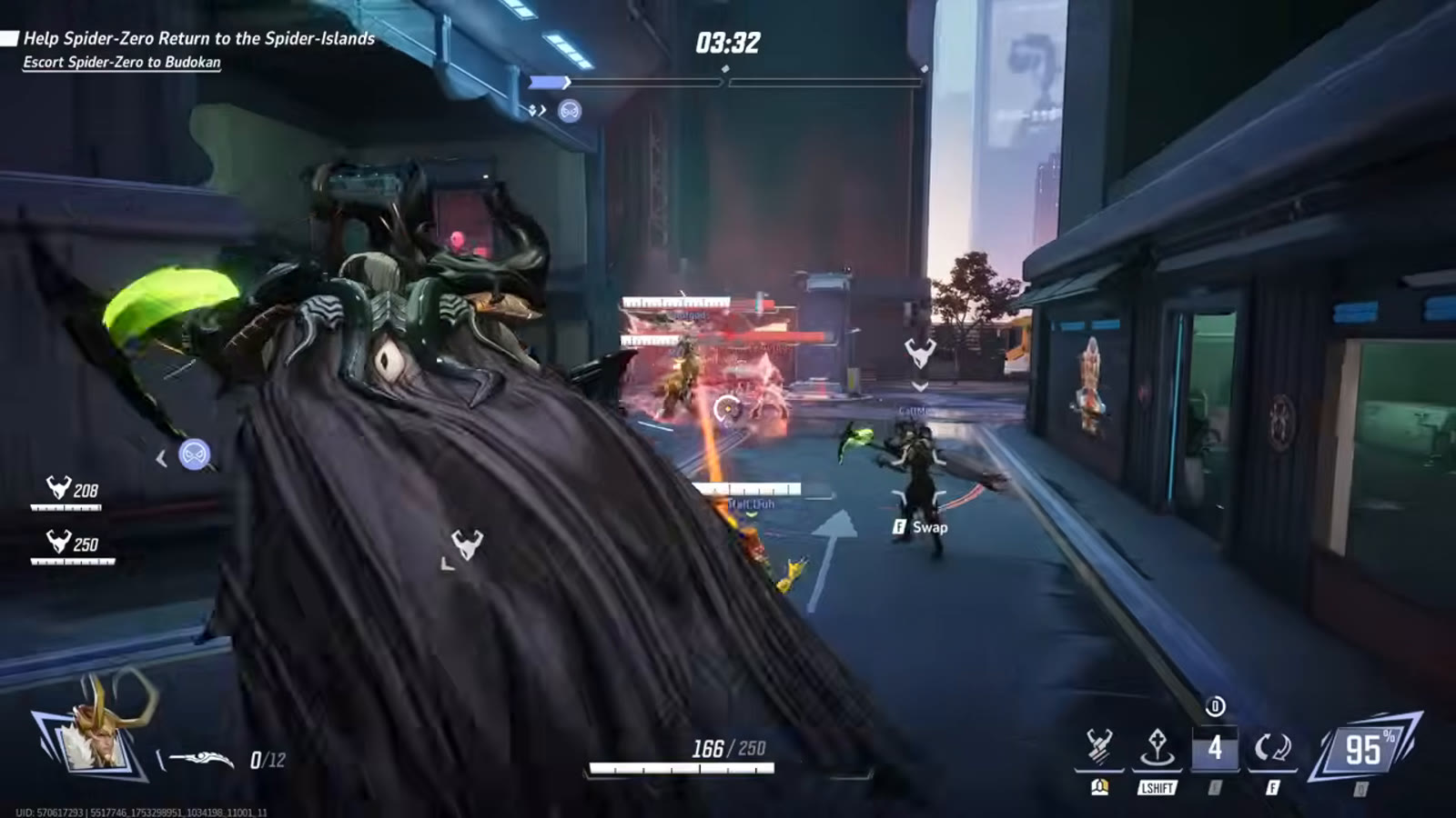Loki using Devious Exchange to swap places with a nearby clone, with a Swap prompt visible on screen