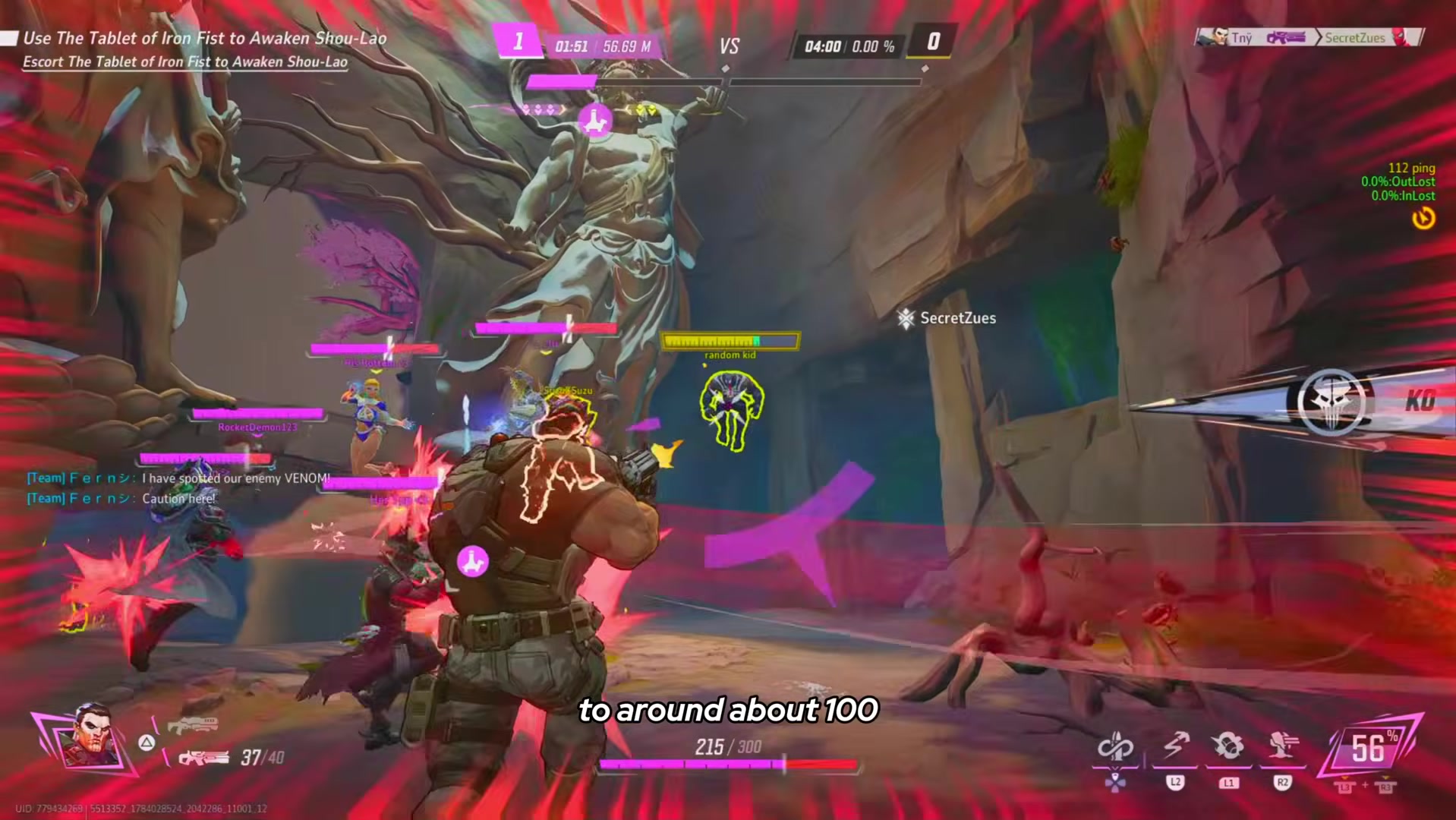 Punisher firing at an enemy at close range during a checkpoint fight