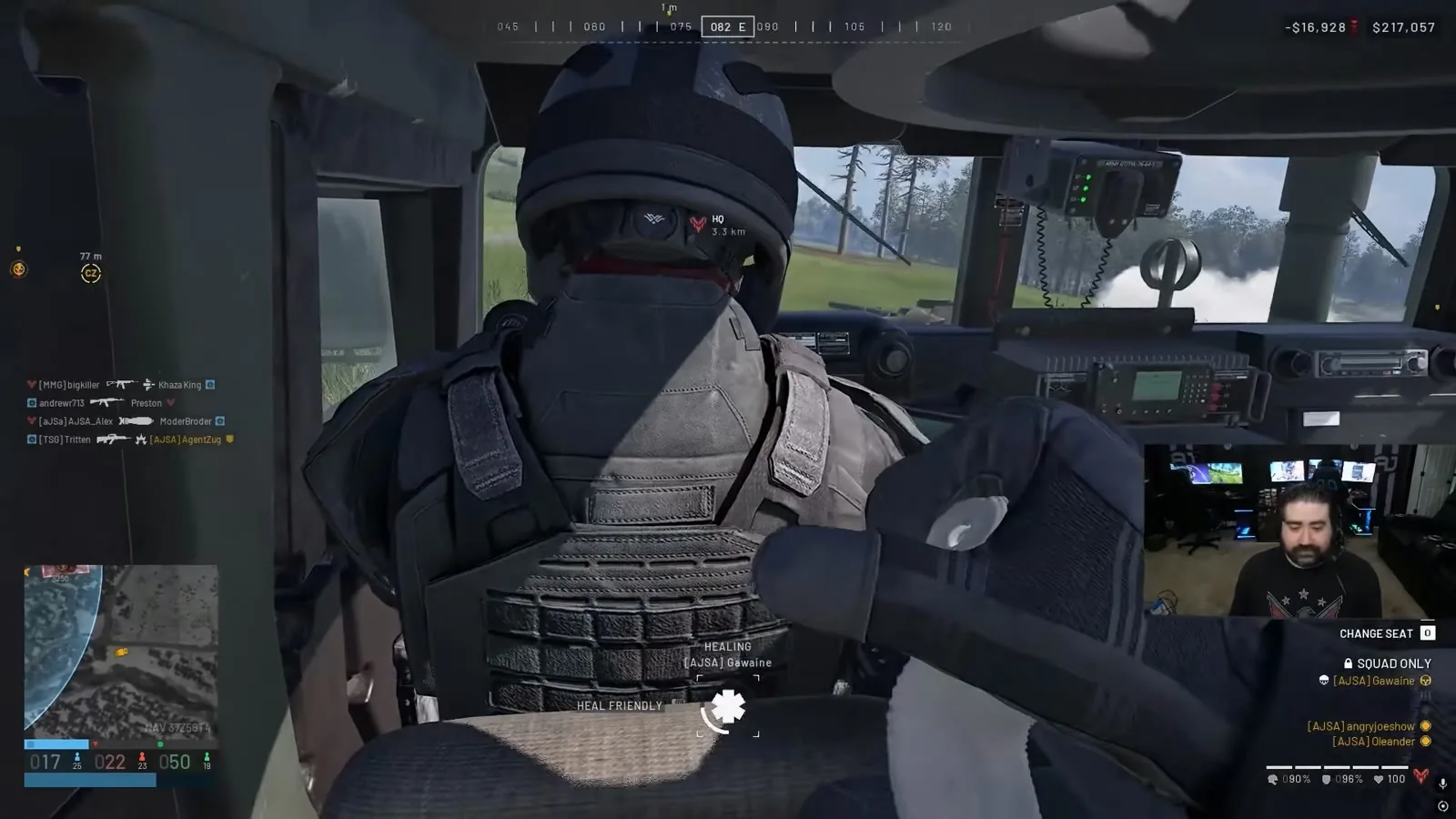 WARDOGS passengers riding inside an armored transport vehicle