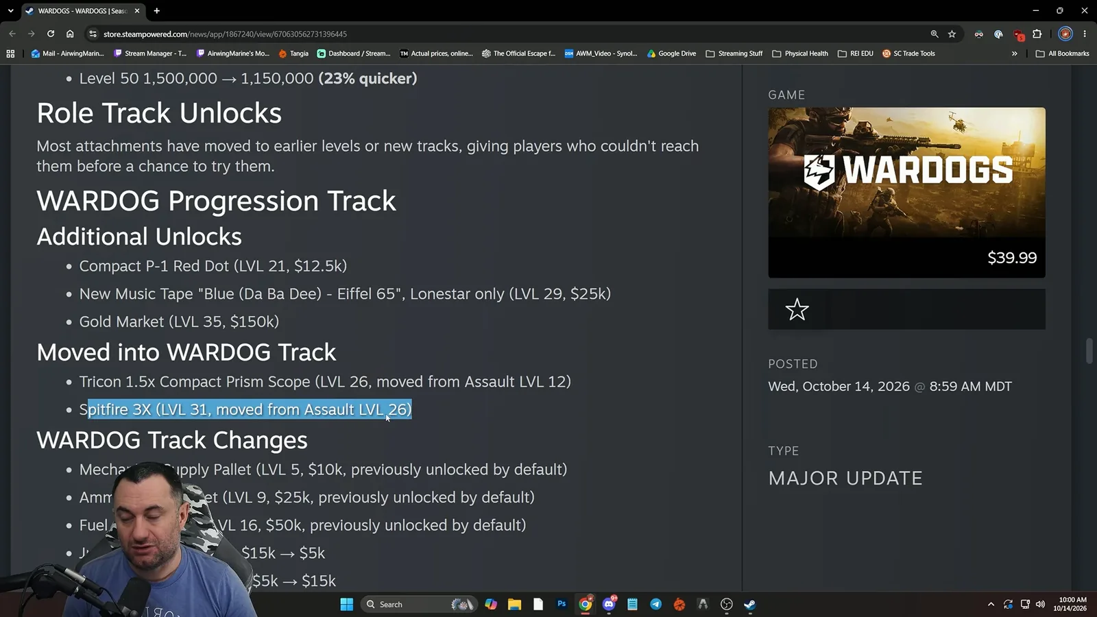 WARDOGS Season 2 WARDOG track changes moving supply pallets and the Gold Market to level unlocks