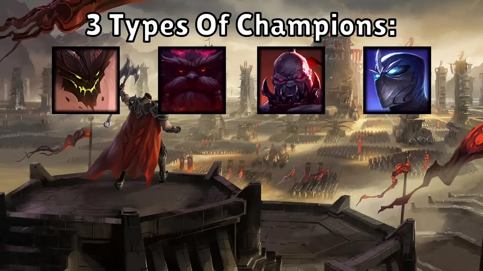 Top lane champion types slide with Malphite, Ornn, Sion and Shen tank icons