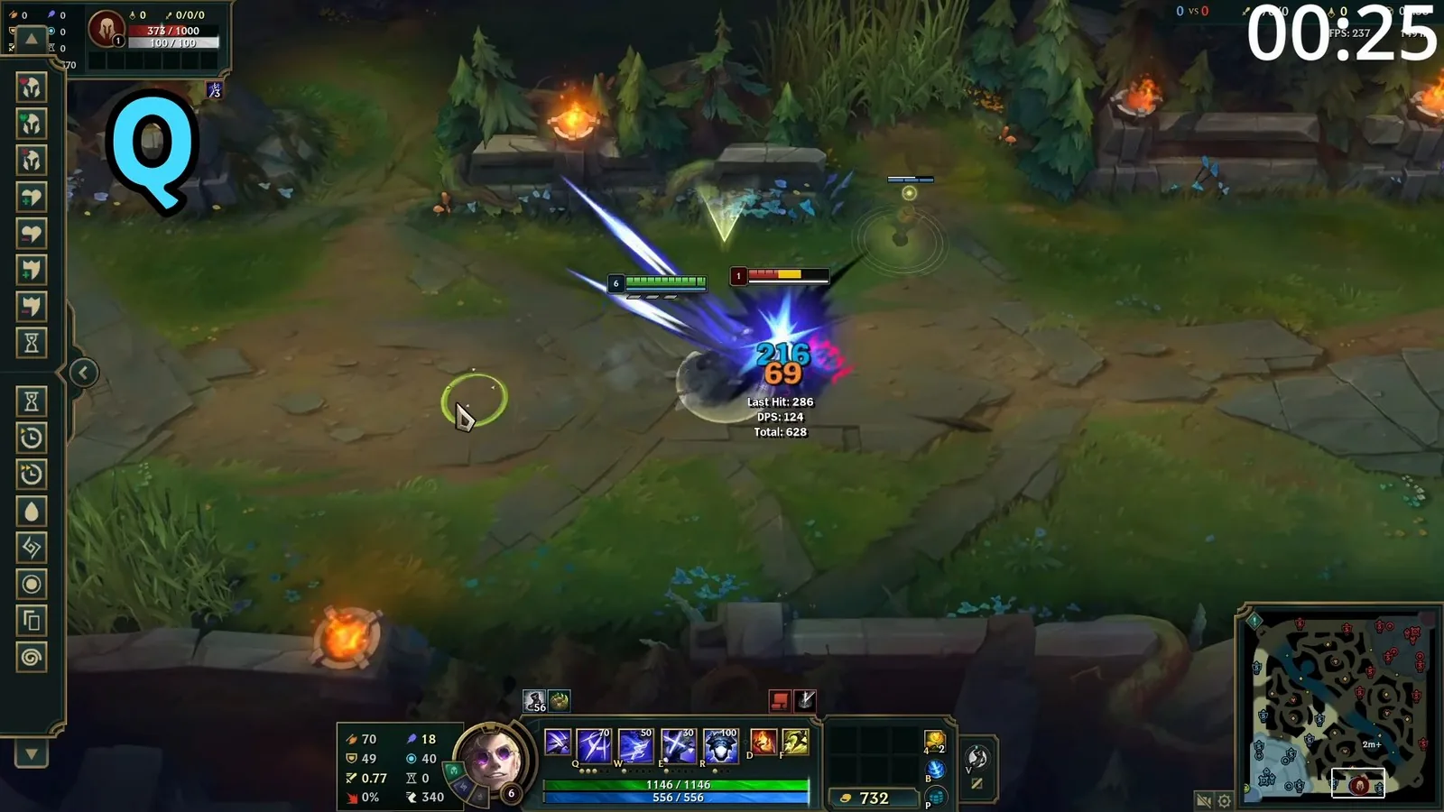 Locke throwing Ritual Nails at a practice dummy in the jungle
