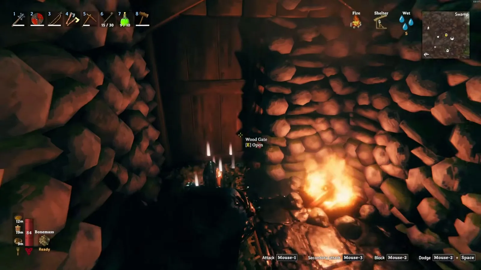 A small hut with a fire near the Bonemass altar used to get the Rested buff