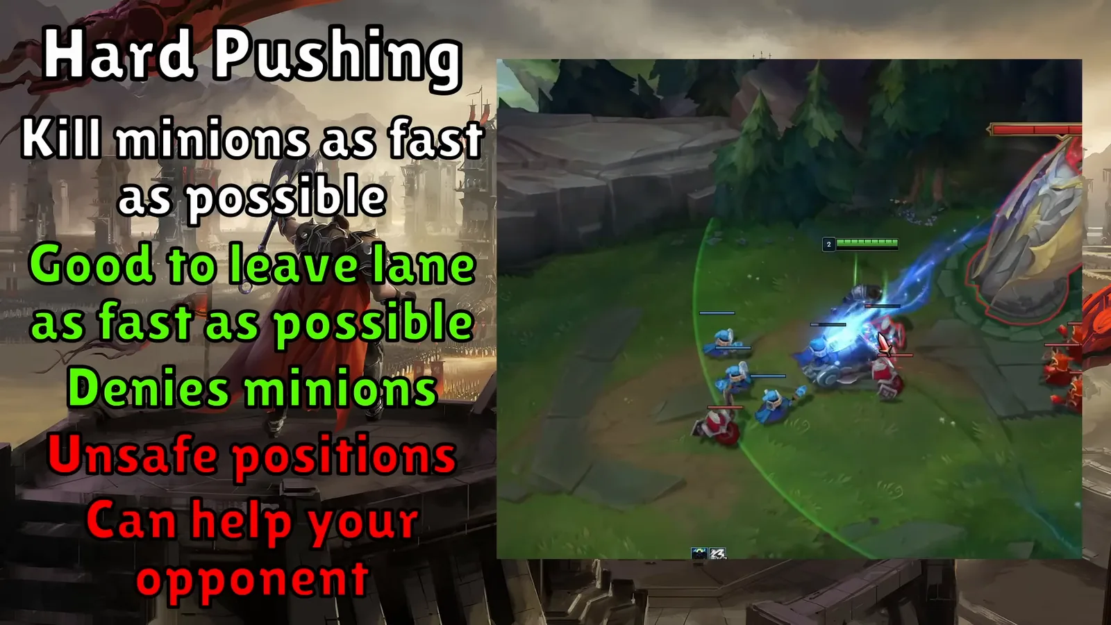Hard push downsides slide: unsafe positions and a wave that can help your opponent