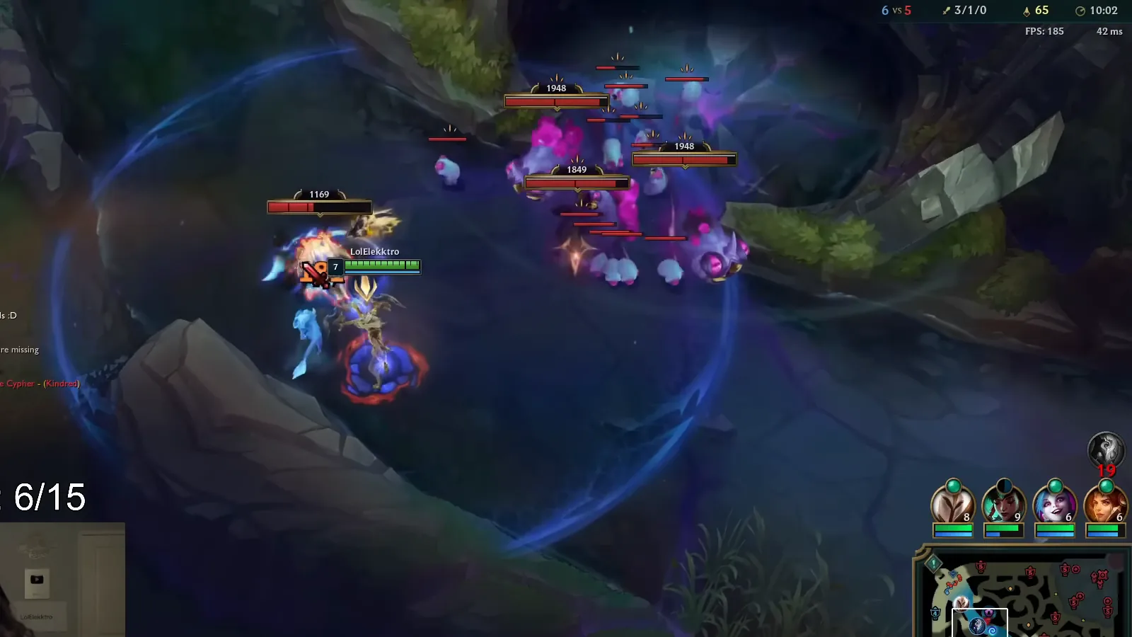 Viego in a skirmish near the Voidgrub pit at 10:02 in a ranked game