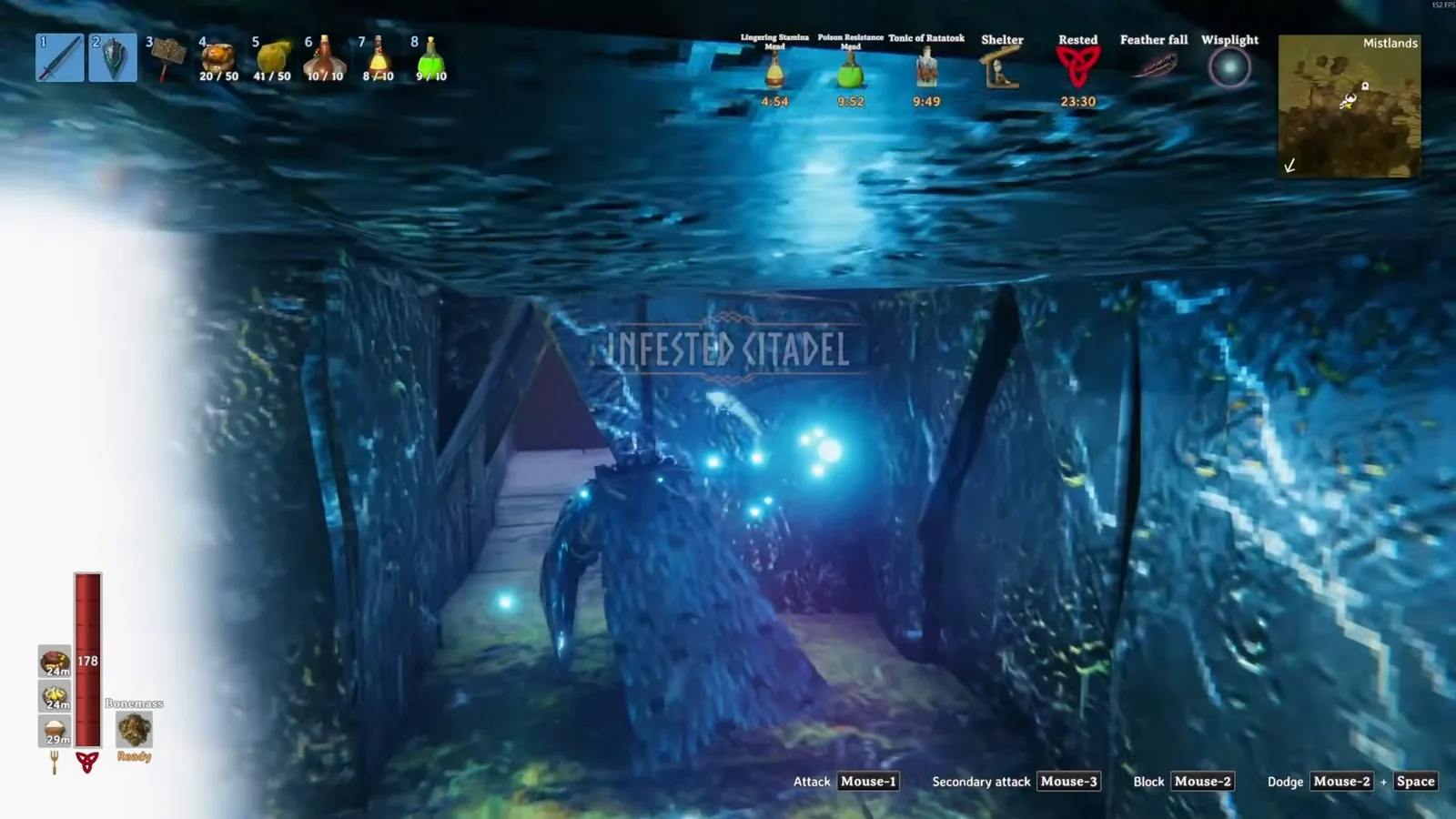 The Infested Citadel entrance in the Mistlands after opening it with the Sealbreaker