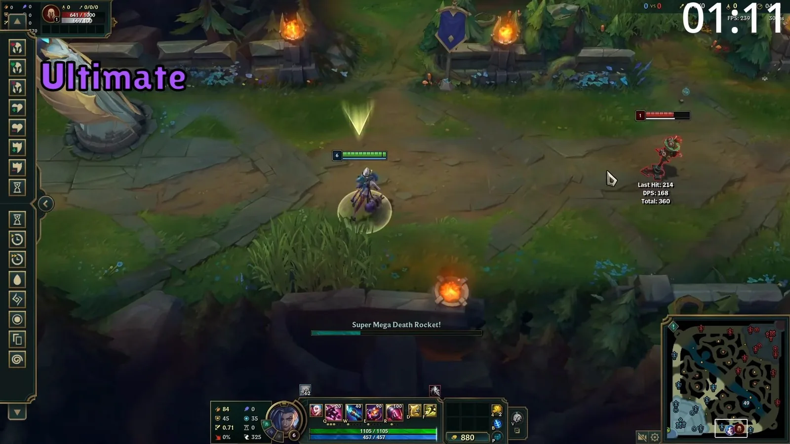 Jinx casting Super Mega Death Rocket! with the ultimate cast bar showing