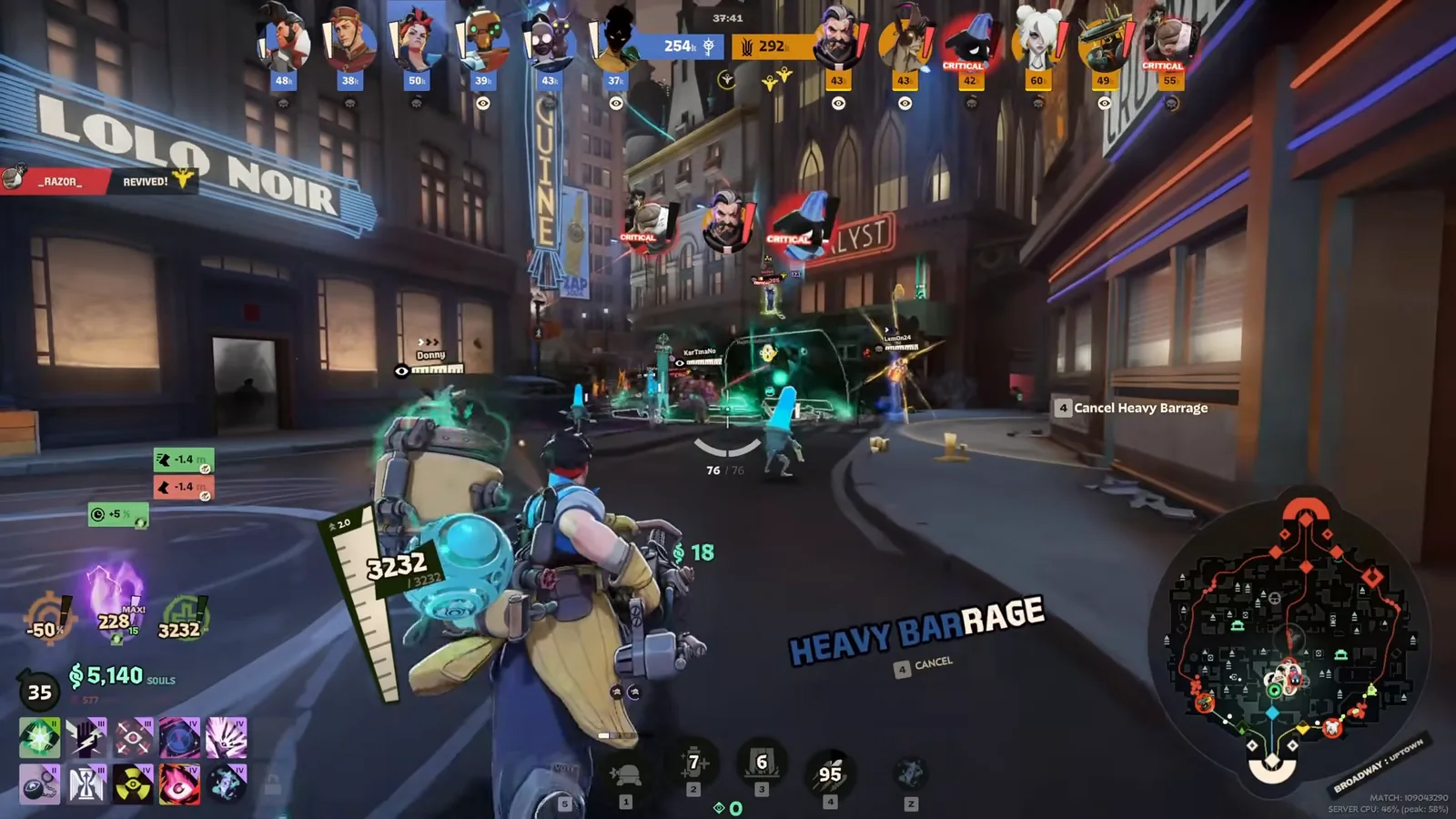 McGinnis slowed while casting Heavy Barrage, a window enemies can punish