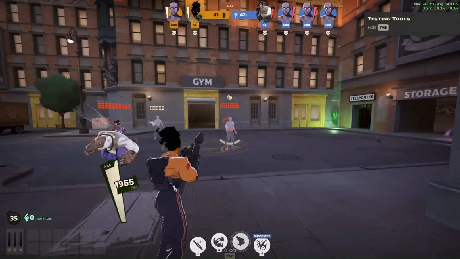 Haze shooting a target to build Fixation stacks in Deadlock