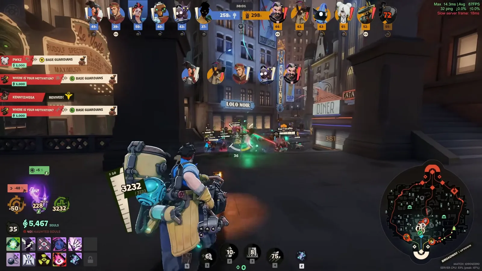 McGinnis HUD showing a corrupted item weapon damage penalty of minus 50 percent