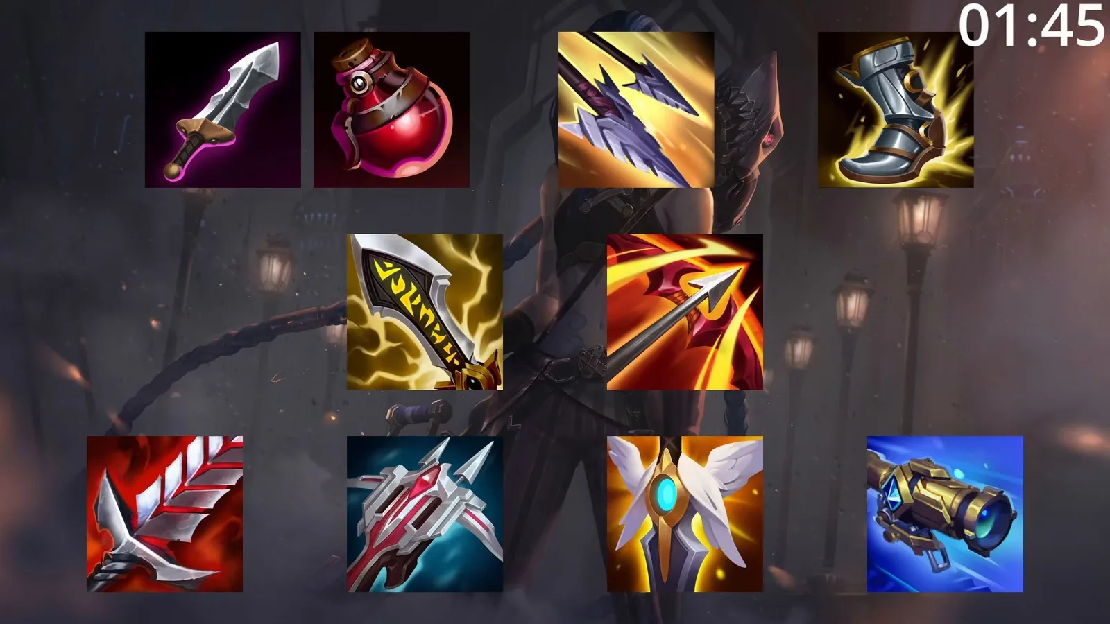 Jinx build from the video: Doran's Blade, potion, Yun Tal Wildarrows, Berserker's Greaves, Infinity Edge, Runaan's Hurricane and situational items