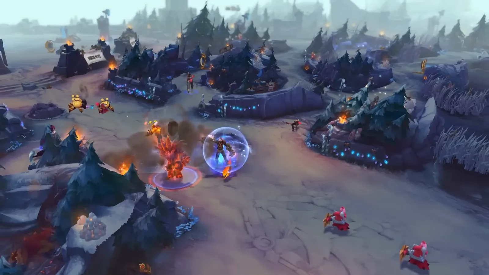Malphite shielded by Granite Shield trading in top lane
