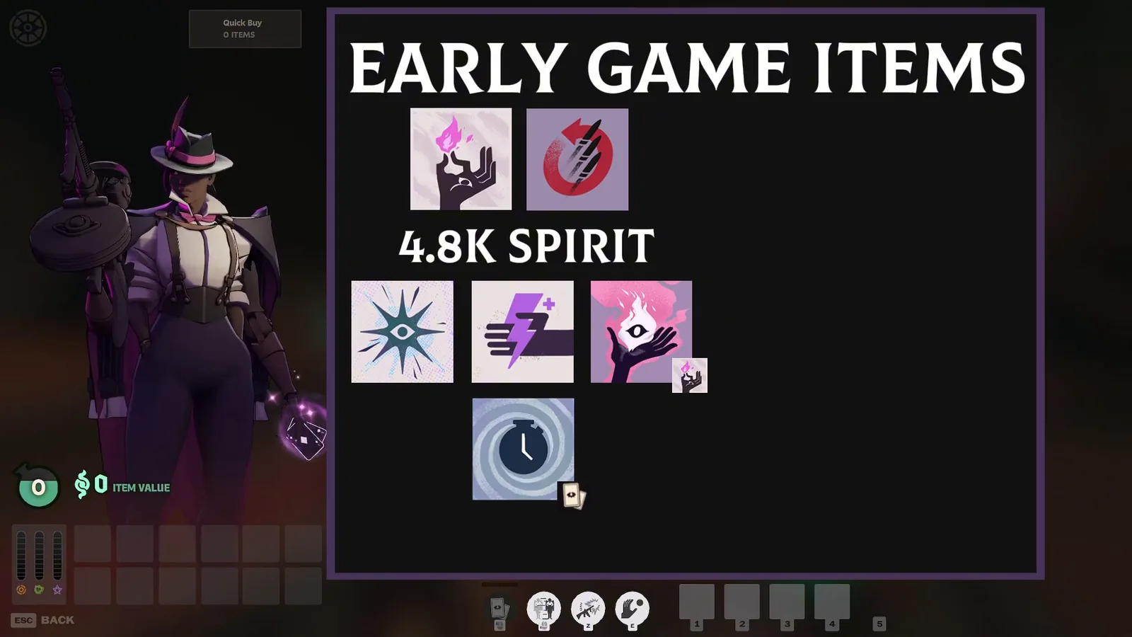 Wraith early game items in Deadlock: Extra Spirit, Quicksilver Reload and the 4.8k spirit options