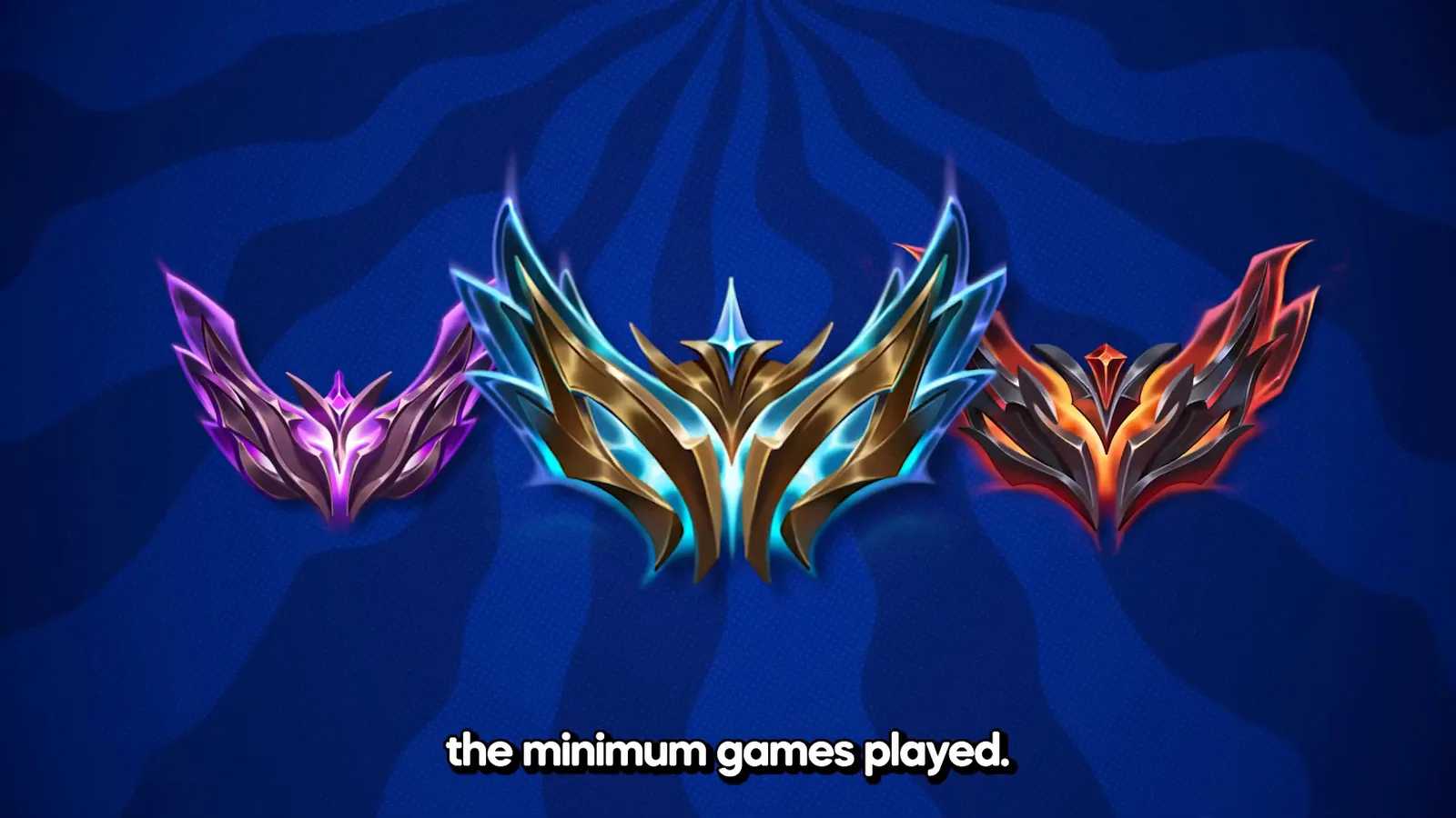 Master, Grandmaster and Challenger apex tier crests in League of Legends