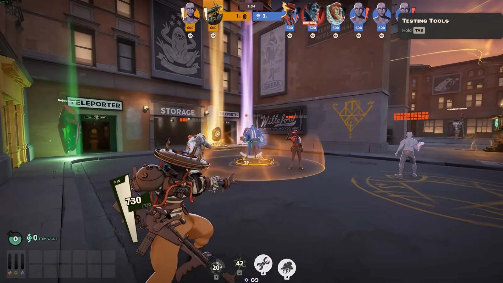 Static Charge ring marking an enemy hero before the stun in Deadlock