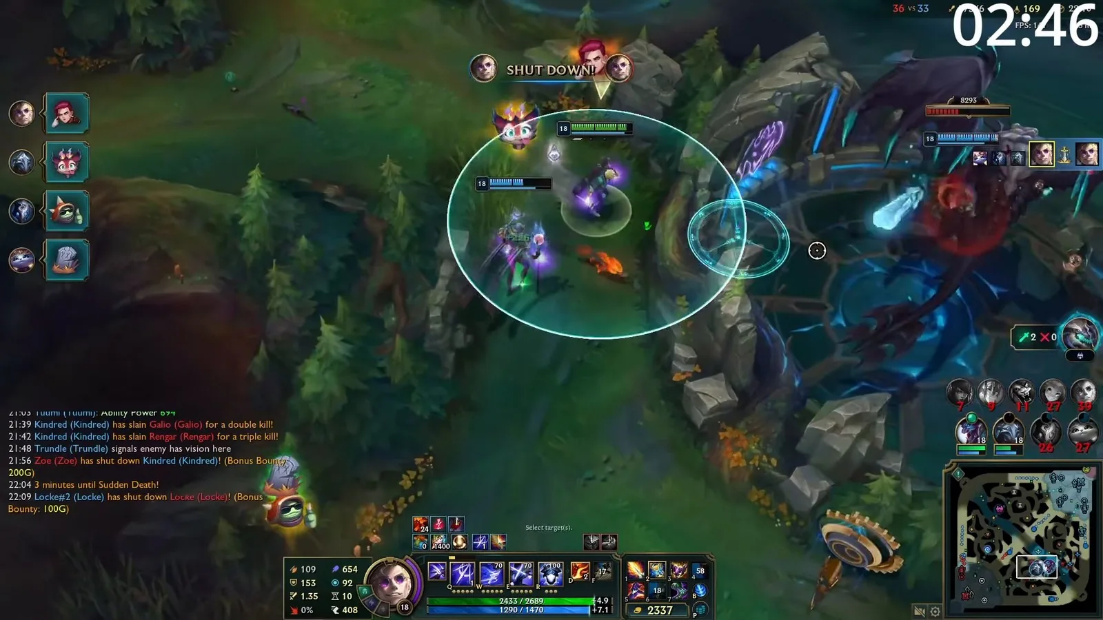 Locke throwing Purgatory into the enemy team during a late-game fight