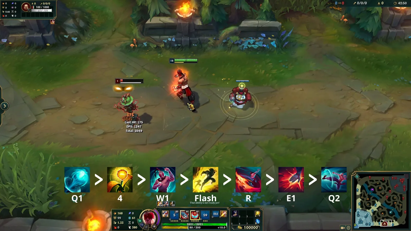 Lee Sin after an insec with the kicked target knocked back toward his side