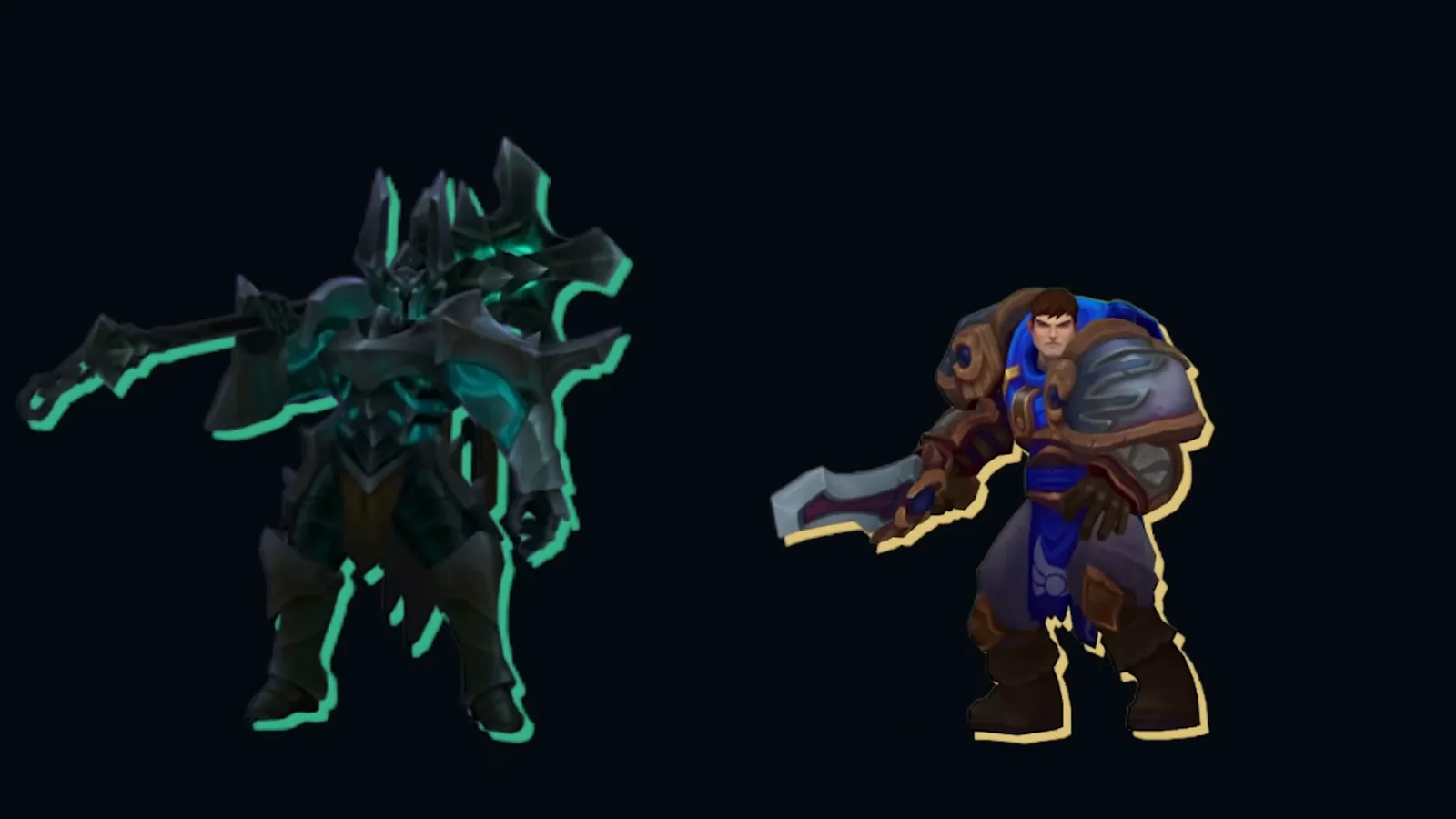 Mordekaiser and Garen champion art side by side as top lane backup picks