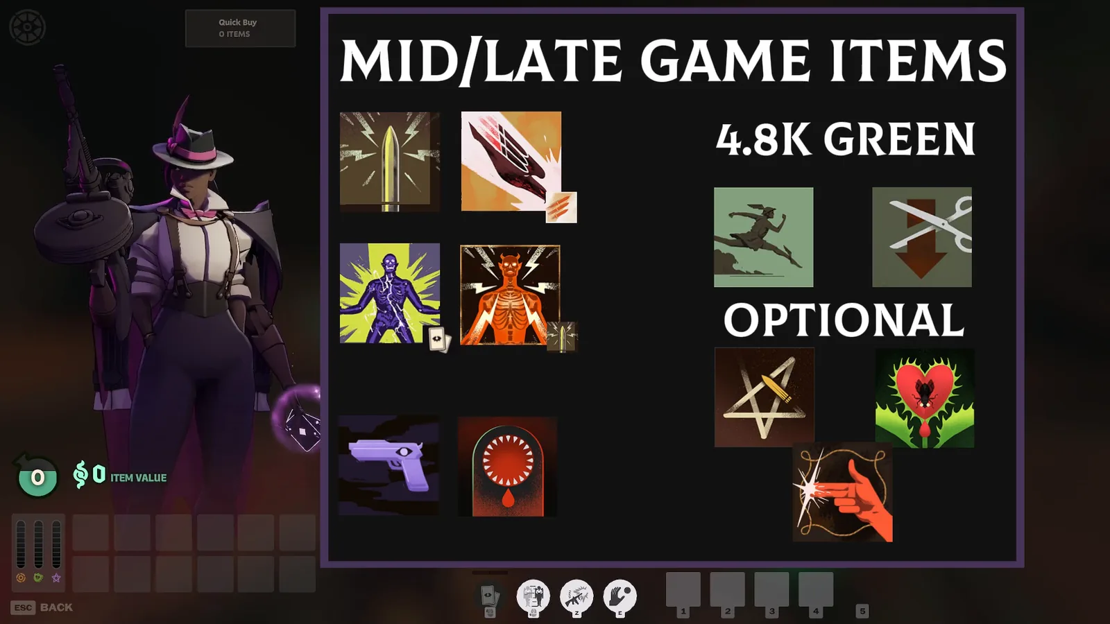 Wraith mid and late game items: Tesla Bullets, Swift Striker, 4.8k vitality and optional late items